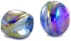 Fourpell Oval Blue Rainbow Bead - click here for large view